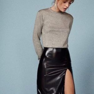 Reformation Clyde Leather Skirt